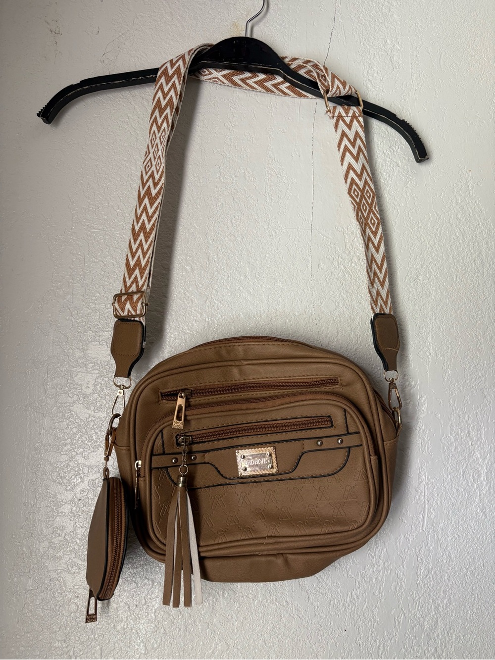 Brown bag with removable strap